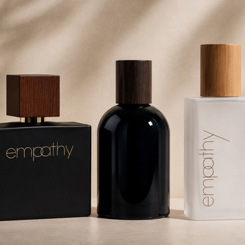 Customized glass cosmetic bottle showcasing silk screen printing and hot stamping finish