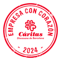 Logo empresa con corazón cáritas